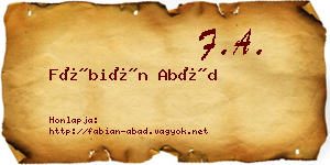 Fábián Abád névjegykártya